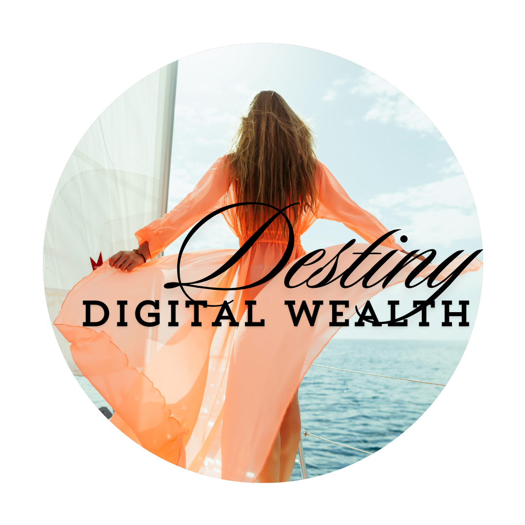 destiny digital wealth logo woman with flowy dress