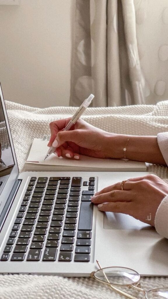 women hands typing on computer